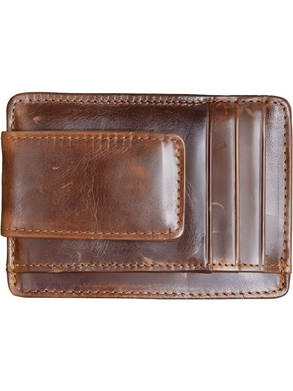 Money Clip RFID Front Pocket Wallet Men Leather Slim Minimalist Wallet